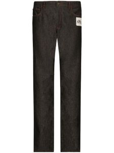 Dolce & Gabbana jean ample à patch logo - Bleu