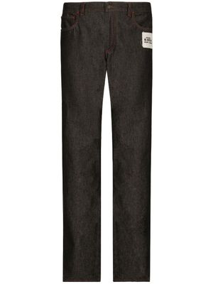 Dolce & Gabbana jean ample à patch logo - Bleu