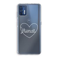 Friends heart pastel: Motorola Moto G9 Plus Transparant Hoesje