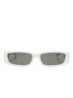 Linda Farrow lunettes de soleil teintées à monture rectangulaire - Blanc