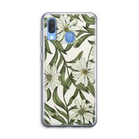 Wit bloemenpatroon: Samsung Galaxy A40 Transparant Hoesje