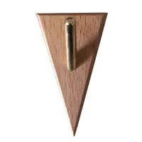 TriLuxe Driehoek Wandhaak - Messing & Massief Hout