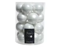 Kerstballen Glas Ø6cm Winter Wit 20st