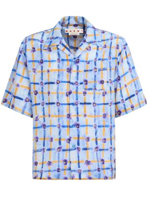 Marni chemise en soie à imprimé graphique - Bleu