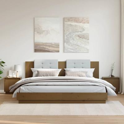 Nachtkastjes 2 st 40x30x40 cm massief grenenhout honingbruin
