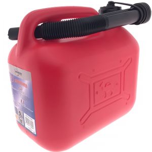 Jerrycan 5 liter rood met vloeistofindicator voor brandstof   -