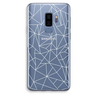 Geometrische lijnen wit: Samsung Galaxy S9 Plus Transparant Hoesje