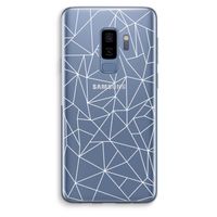 Geometrische lijnen wit: Samsung Galaxy S9 Plus Transparant Hoesje