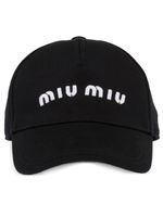 Miu Miu casquette Drill à logo brodé - Noir