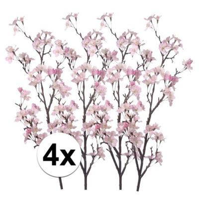 Bellatio flowers & plants Appelbloesem takken - 4x - roze - 104 cm - kunststof