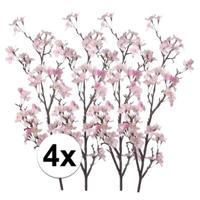Bellatio flowers & plants Appelbloesem takken - 4x - roze - 104 cm - kunststof