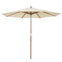 300 cm Buiten Patio Parasol Houten Frame Markt Parasol met 8 Baleinen Ventilatie en Kantel Aanpassing Waterdicht Patio Parasol