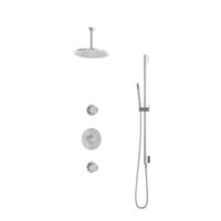 Hotbath Buddy - Inbouw Regendoucheset - 2 Stopkranen - Thermostatisch - Plafondbuis 15 cm - Hoofddouche 250 mm - Staafhanddouche - Glijstang 900 mm - Waterbesparend - V01