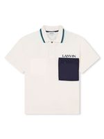 Lanvin Enfant polo en coton à logo imprimé - Tons neutres