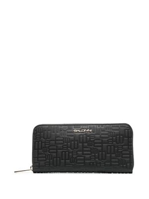 Baldinini portefeuille en cuir à motif monogrammé - Noir