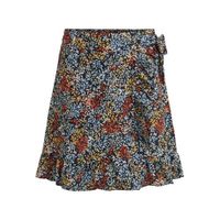 VILA gebloemde rok VIMANSAKIANA blauw/geel/rood - thumbnail