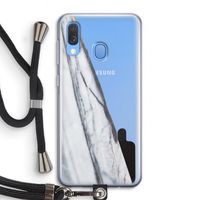 Gestreepte marmer: Samsung Galaxy A40 Transparant Hoesje met koord