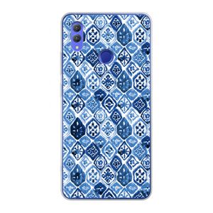 Blauw motief: Honor Note 10 Transparant Hoesje