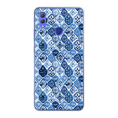 Blauw motief: Honor Note 10 Transparant Hoesje