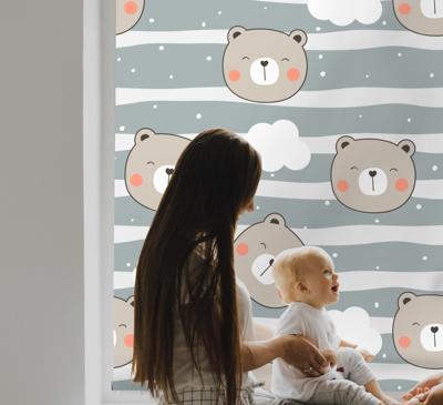 Rolgordijn babykamer Beren en wolken