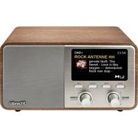 Albrecht DR 760 Radio DAB+, VHF (FM) DAB+, AUX, Bluetooth Behuizing van echt hout, Incl. luidspreker Hout, Bruin, Zilver