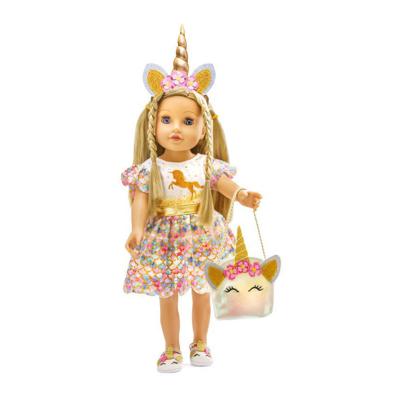 Heless Poppen accessoires glitter eenhoorn set, 38-45 cm