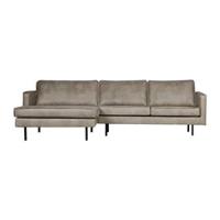 BePureHome Rodeo Chaise Longue Links - Eco-leder - Elephant - thumbnail