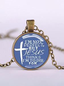 I’m Not Perfect Phrase Letters Gemstone Necklace