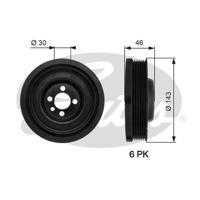 Riemschijf, krukas DriveAlign® GATES, u.a. für VW, Seat, Skoda, Audi