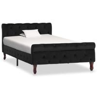 Bedframe fluweel zwart 100x200 cm - thumbnail