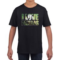 I love pandas dieren t-shirt zwart kids