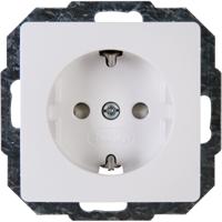 KOPP Paris HK05 Enkelvoudig Inbouw Stopcontact - Randaarde - Kinderbeveiliging - Glans Wit