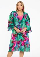 Yoek Cardi blouse met ruches | Groen | Maat 54/56
