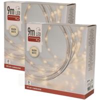 LED slangverlichting - 2x - 9 meter - warm wit licht - voor buiten - kerstverlichting