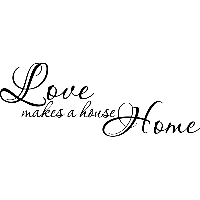 Love makes a house home - Muursticker - thumbnail