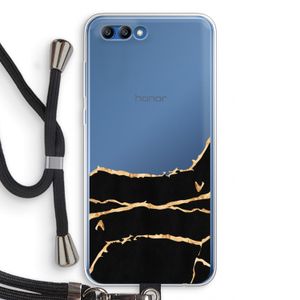 Gouden marmer: Honor 10 Transparant Hoesje met koord