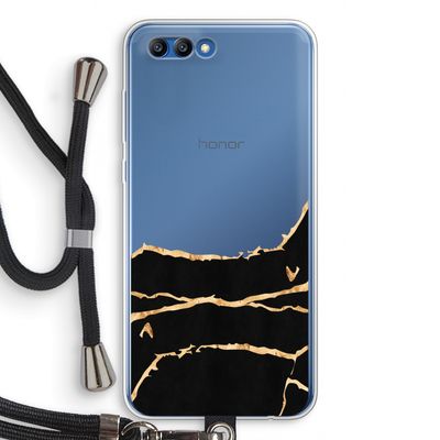 Gouden marmer: Honor 10 Transparant Hoesje met koord