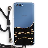 Gouden marmer: Honor 10 Transparant Hoesje met koord