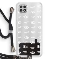 Eye pattern #3: Samsung Galaxy A22 4G Transparant Hoesje met koord