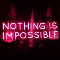 GlowInspire Aanpasbaar "NOTHING IS IMPOSSIBLE" Neon Bord - thumbnail