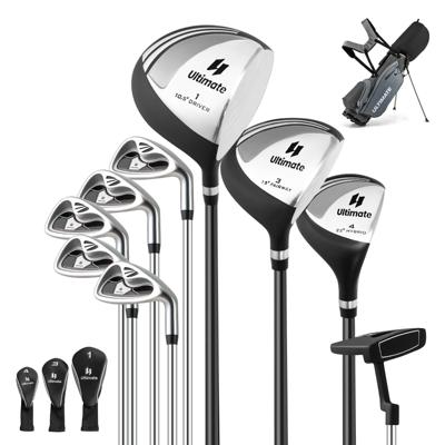 Compleet Heren Golftas set 9-delige Golftassets Rechtshandig met Regenhoes Grijs