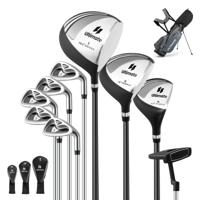 Compleet Heren Golftas set 9-delige Golftassets Rechtshandig met Regenhoes Grijs