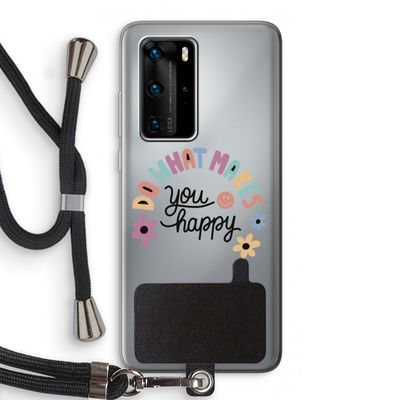 Happy days: Huawei P40 Pro Transparant Hoesje met koord