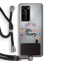 Happy days: Huawei P40 Pro Transparant Hoesje met koord