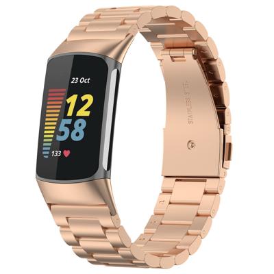 Fitbit Charge 5 Kralen Stalen Schakel Band - Rose Goud Fitbit Charge 5 Kralen Stalen Schakel Band - Rose Goud