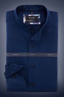 OLYMP SIGNATURE Soft Business Tailored Fit Linnen Overhemd donkerblauw, Effen