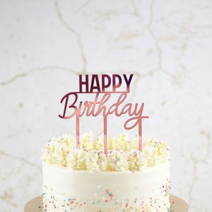 Happy Birthday Taarttopper - Roze