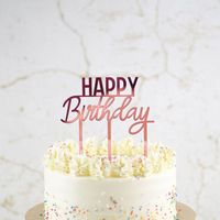 Happy Birthday Taarttopper - Roze