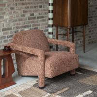 Dutchbone Fauteuil 'Kent' Geweven stof, kleur Bordeauxrood