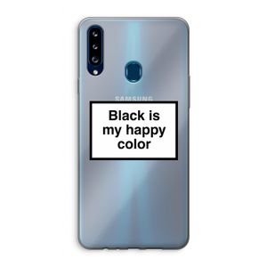 Black is my happy color: Samsung Galaxy A20s Transparant Hoesje